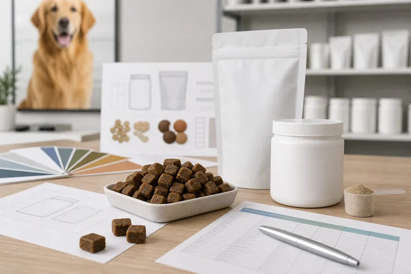 Muestras de empaque de marca privada para masticables probióticos caninos