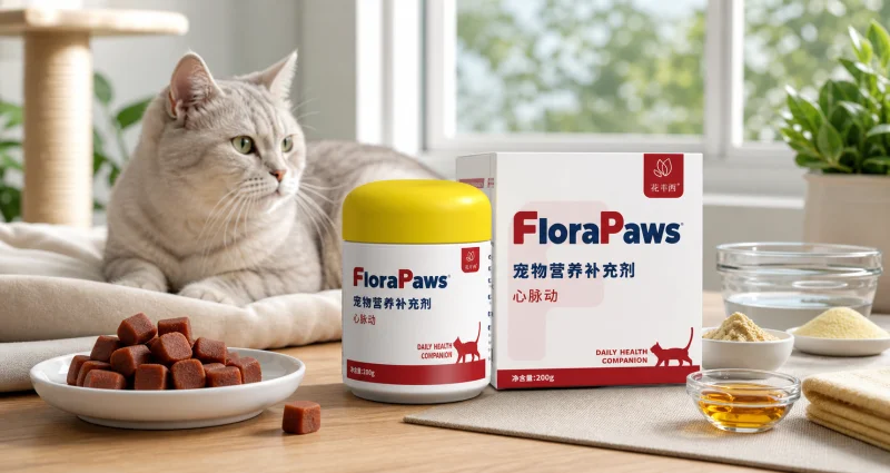 Masticables para soporte cardíaco en gatos OEM: producto enfocado de bienestar felino senior