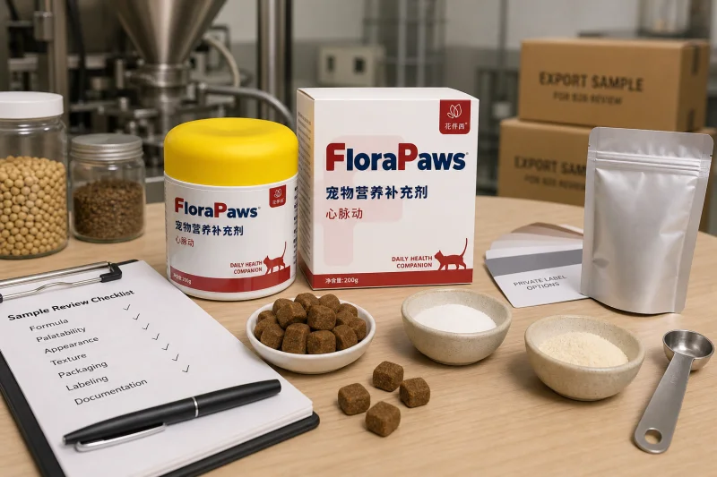 Cat heart cardiovascular support soft chews with OEM sample review materials